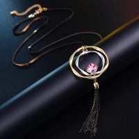 千寻海风(findwind)几何水晶毛衣链长项链情人节七夕节圣诞节新年礼物送女友送母亲节礼物