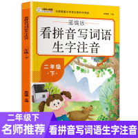 小学二年级下册看拼音写词语生字注音部编版小学语文教科书同步一课一练单元词语练习拼音专项训练生字默写注音练习寒假作业本