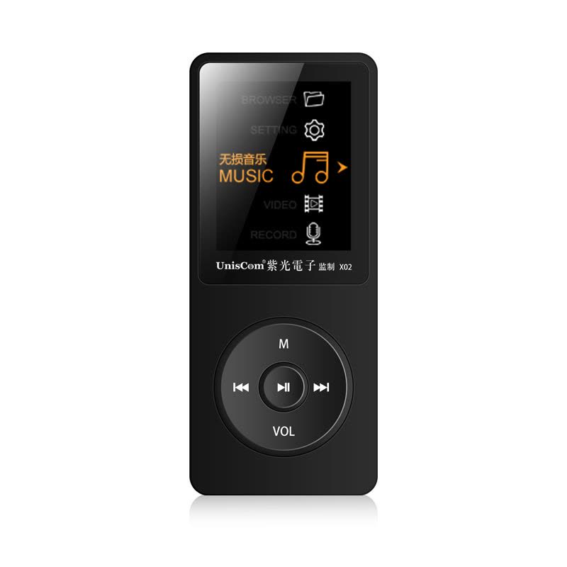 UNISCOM x02 黑色加16G卡运动MP3音乐播放器MP4无损音乐播放录音笔有屏幕迷你学生插卡播放器支持32G卡图片