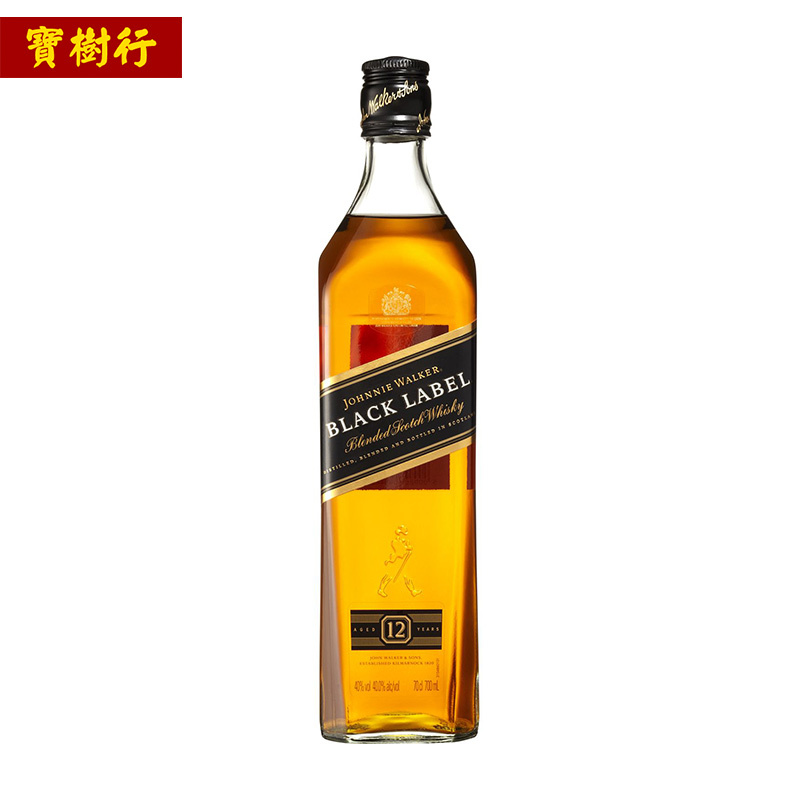 宝树行 尊尼获加黑牌700mL 黑方苏格兰威士忌进口洋酒【无盒】
