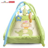妈妈布书 环保安全材料 宝宝爬行毯健身架 婴儿益智玩具游戏垫 绿色折叠款+故事机