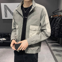 春装外套男工装立领潮牌夹克2021新款春秋季男装上衣潮流帅气衣服