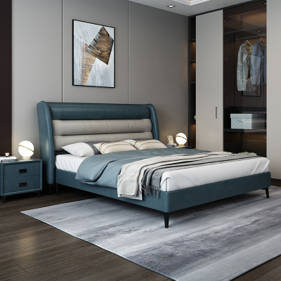 梵宜意式极简1.8米单双人床K107#现代简约软床北欧风卧室科技布床