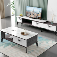 梵宜意式极简岩板伸缩电视柜茶几63#组合简约现代客厅大小户型茶几