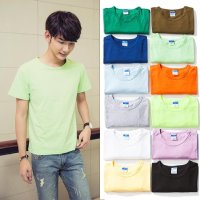 古仕卡特GUSSKATER夏装简约圆领纯色男士半袖T恤潮韩版男装打底衫男短袖男tee潮