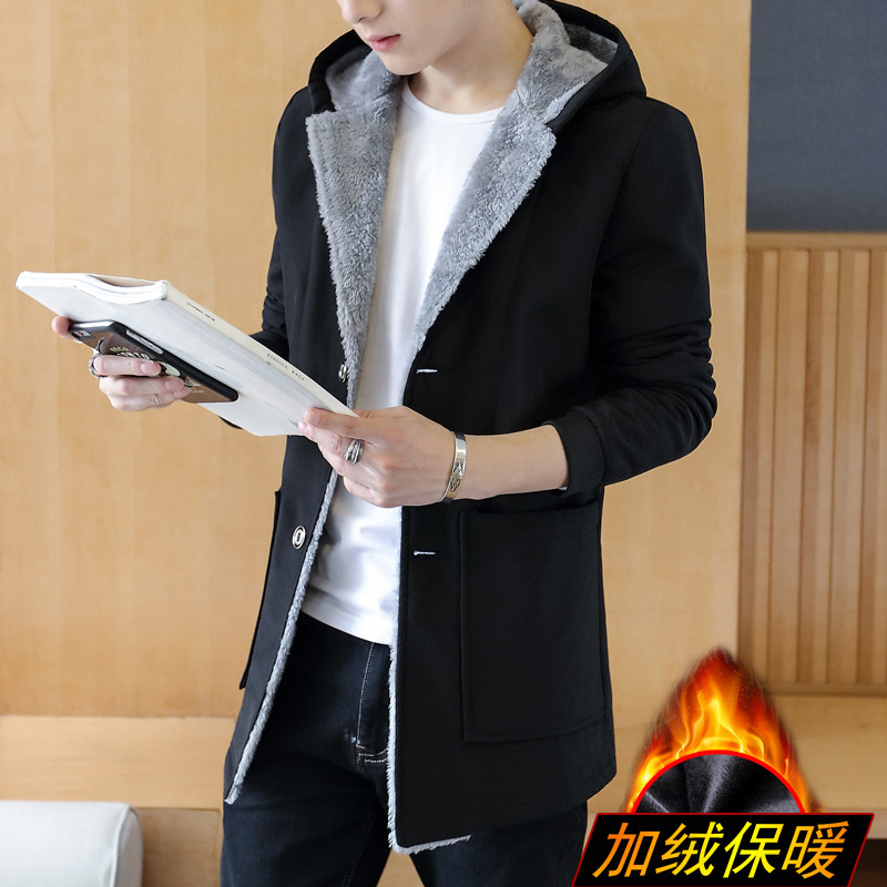 古仕卡特GUSSKATER2020秋新款男士中长款风衣男外套男男加绒加厚加棉衣男大码外套【GPF】