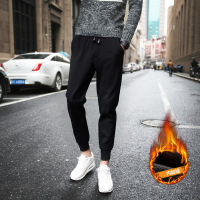 冬季加绒加厚休闲裤男士大码小脚裤卫裤运动裤青年束脚哈伦潮男裤