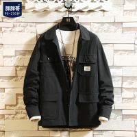 古仕卡特GUSSKATER春季新款休闲翻领常规夹克男士加肥大码胖子宽松学生外套韩版潮流男装