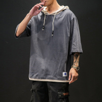 古仕卡特GUSSKATER100%棉 夏装新款大码五分袖 T恤男