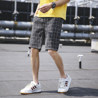古仕卡特GUSSKATER新款男装格子休闲短裤日系