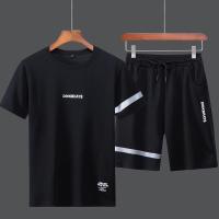 古仕卡特GUSSKATER 2019夏季新款男薄休闲潮流印花圆领短套装运动衫潮 912 P25