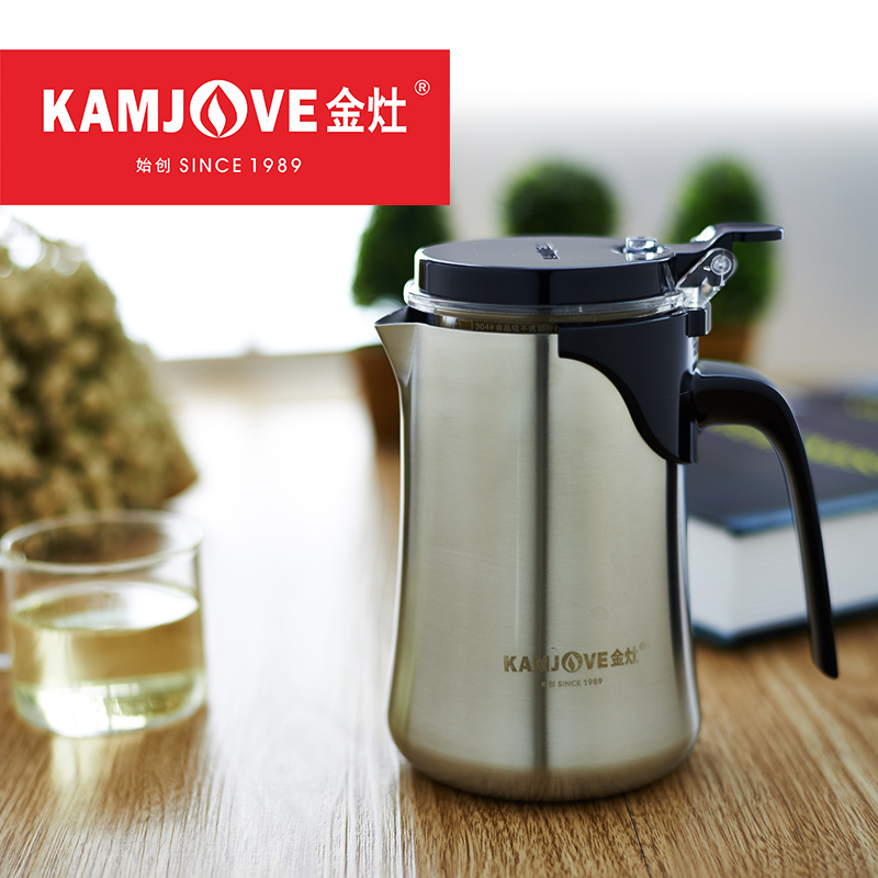 KAMJOVE/金灶 TO-650E 全过滤飘逸杯 办公茶道杯 花茶泡茶壶 不锈钢杯体 防摔耐摔 茶具高清大图