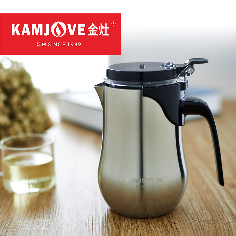 KAMJOVE/金灶新品飘逸杯办公茶道杯花茶泡茶壶不锈钢杯体茶具过滤 TO-650(650ML)