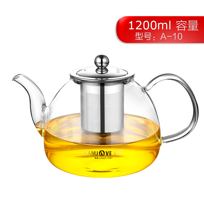 KAMJOVE/金灶 大容量茶道杯泡茶壶飘逸杯玻璃过滤茶具正品花茶杯 A-10（1200ML）