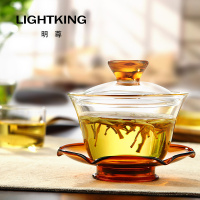 KAMJOVE/金灶 明尊 F-01 透明耐热高硼硅玻璃盖碗 茶杯功夫茶具 耐高温玻璃泡茶碗 手抓三才碗 茶具配件泡茶碗