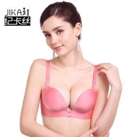 纪卡丝 性感光面一片式无痕聚拢文胸调整型舒适女士内衣