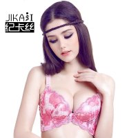 纪卡丝精油按摩小胸加厚聚拢文胸调整型收副乳性感刺绣女士内衣