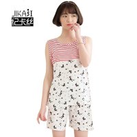 纪卡丝棉质睡衣短袖短裙卡通可爱大码家居服女士睡衣套装