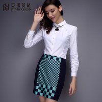 贝瑞英格2015秋冬新品针织弹力罗马布显瘦女装秋半身裙短裙包臀裙