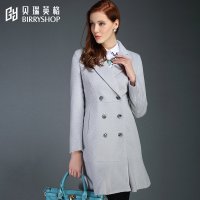 贝瑞英格2015冬季新品毛呢大衣呢子外套女大码女装菠萝妮大衣