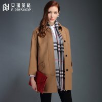 贝瑞英格2015冬季新品气质双面呢羊毛大衣女毛呢大衣呢子外套秋冬