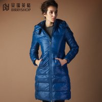 贝瑞英格2015冬季款白鸭绒中长款羽绒服女式保暖超修身加厚羽绒服