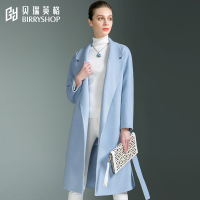 贝瑞英格2016秋冬新款90%羊毛宽松双面呢大衣毛呢外套女中长款女