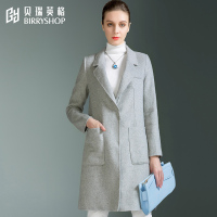 贝瑞英格2016秋冬新款90%羊毛呢子双面呢大衣女毛呢外套中长款