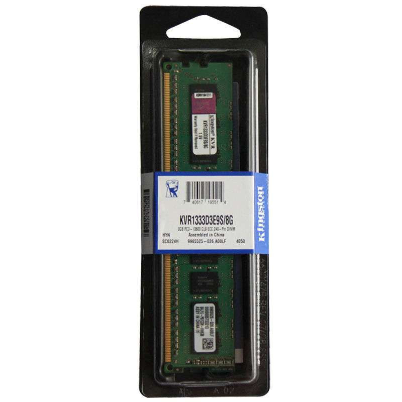 金士顿(kingston)4G DDR3 1333 ECC 服务器内存 KVR1333D3E9S/4G