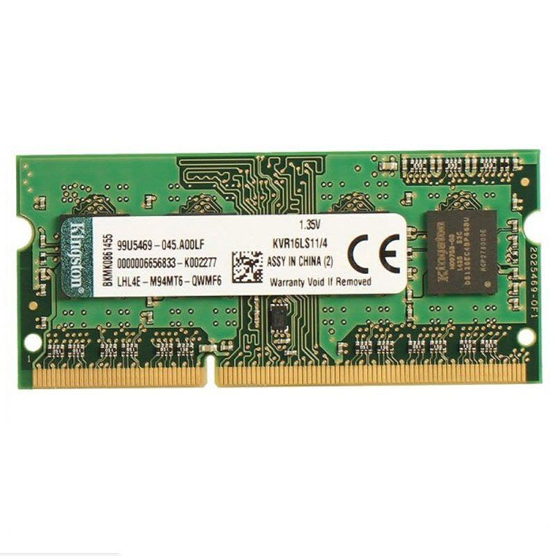 金士顿(Kingston) 4G DDR3L 1600 低电压 笔记本内存条PC3L-12800图片