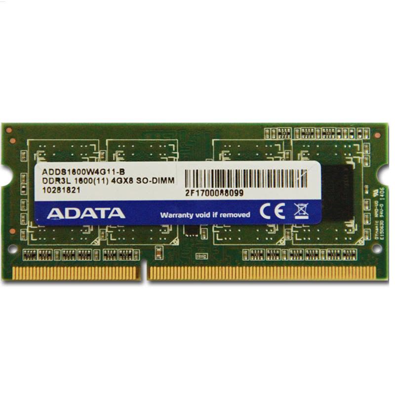 威刚(ADATA)笔记本内存条4G DDR3L 1600 低电压 兼容1333图片