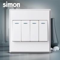 西蒙开关插座4开双控开关插座56C雅白系列四开双控V51042BYT