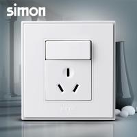 西蒙正品开关插座面板56C系列10A三孔插带开（单控）V51083T