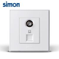 simon西蒙电气开关插座面板56C系列电视电脑插二位插座V55302T