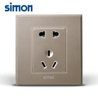 西蒙开关插座56C香槟色系列五孔插座面板5孔电源插座V51084-02