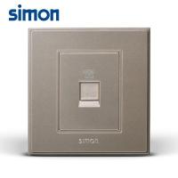 simon西蒙电气开关插座56C系列香槟色一位电话V55214-02电话插座