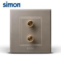 西蒙开关插座56C香槟色系列一位音箱插座V55401-02两头音响插座