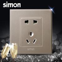simon西蒙开关插座面板56C香槟金10只五孔电源插座二三插套餐