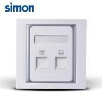 simon西蒙电气开关插座面板58系列电话加信息插座电话电脑S55229