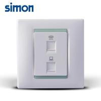 simon西蒙电气开关插座面板59系列电话加电脑插座电话电脑59229S