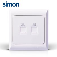 simon西蒙电气开关插座面板61系列二位电脑插座双电脑J60593S
