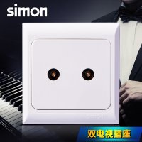 simon西蒙电气开关插座面板61系列两位电视插座面板J60479
