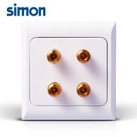 西蒙电气开关插座面板61系列四柱音响插座二位四孔插座J60800Y2