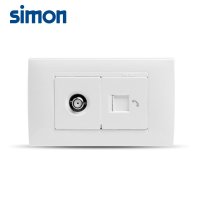 Simon开关插座 118型开关插座52系列电视+电话（小盒）面板