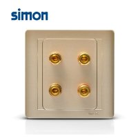 simon西蒙电气开关插座面板55系列香槟金色两位音响插座N55402-56