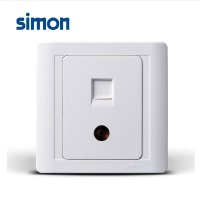 simon西蒙电气开关插座面板55雅白系列电视加电脑插座N55302S