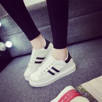 2016新款皮鞋女鞋韩版低帮系带休闲小白鞋板鞋时尚厚底女鞋潮鞋