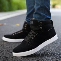 2015 秋冬季男鞋子学生潮流男士运动休闲板鞋棉鞋中高帮潮鞋