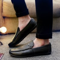 2016春秋季潮男鞋潮流英伦休闲鞋韩版皮鞋男士懒人透气套脚豆豆鞋