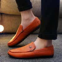 2016春夏季潮男鞋潮流英伦休闲鞋韩版皮鞋男士懒人透气套脚豆豆鞋